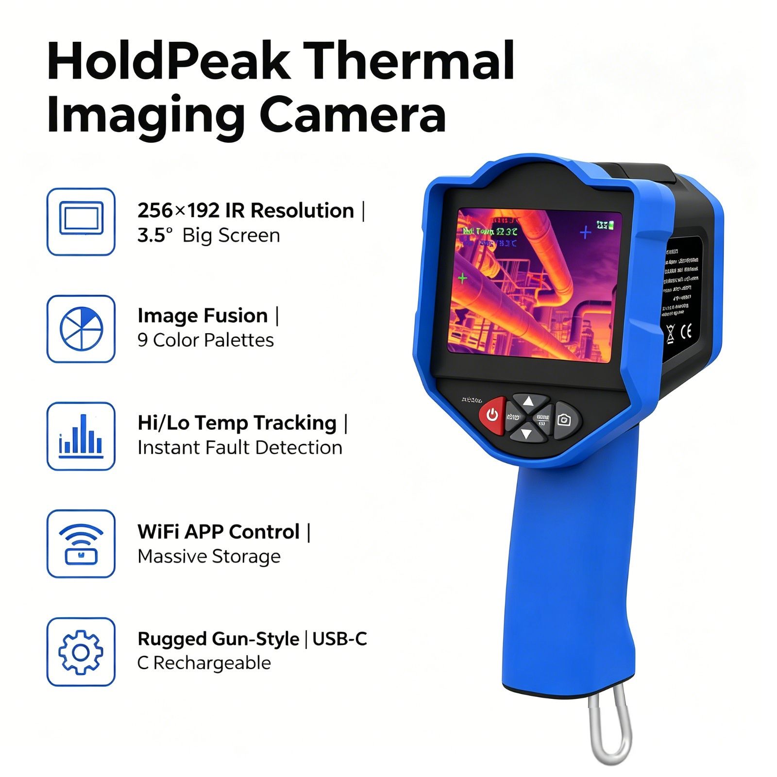 Thermal Imaging Camera Pcb Repair - HoldPeak 熱画像カメラ 256×192 赤外線 -20～550℃ WiFiアプリ対応