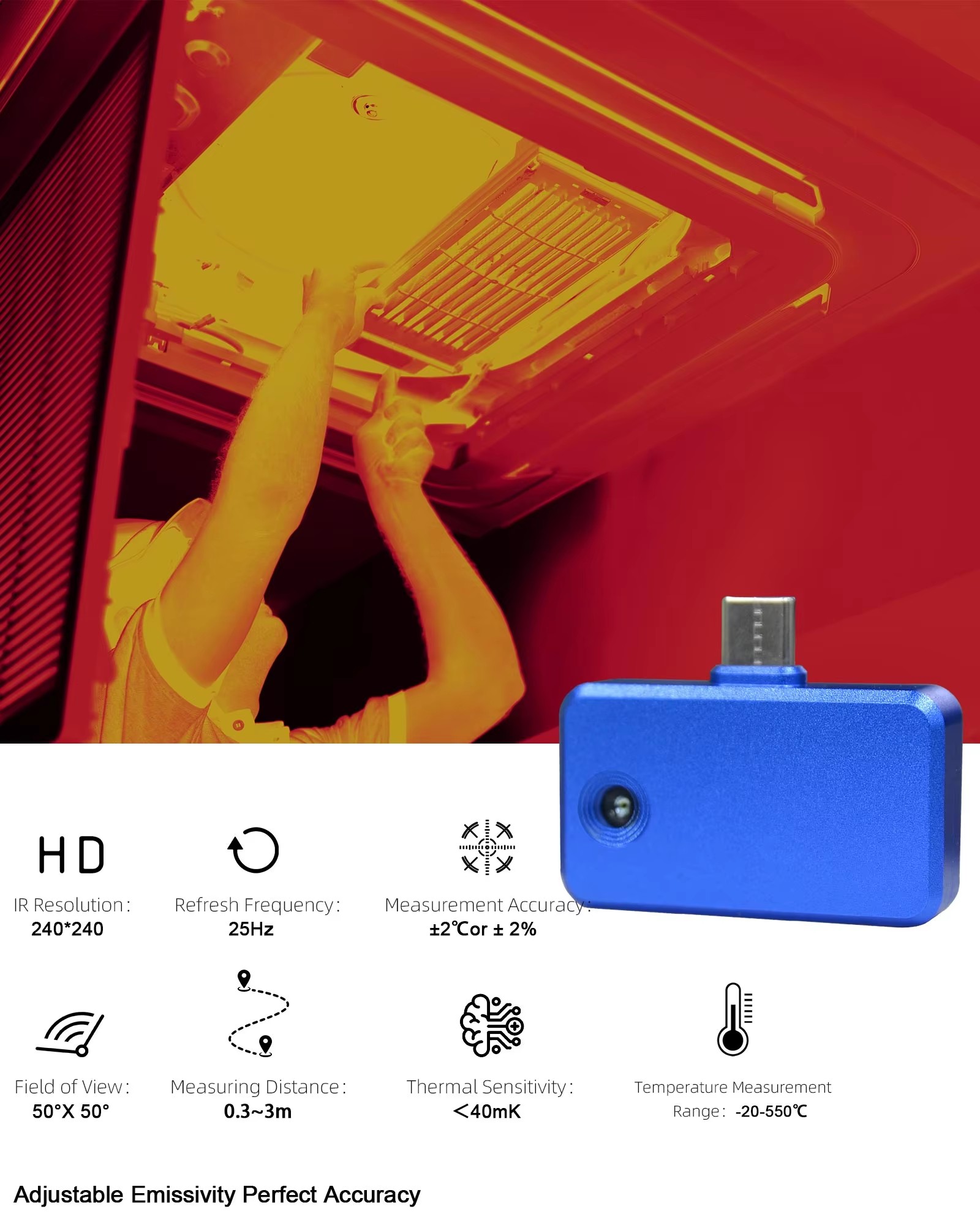 スマートフォン用サーマルカメラ 96x96 IR、240x2 - Thermal Imaging Camera Pcb Repair のレビューと価格