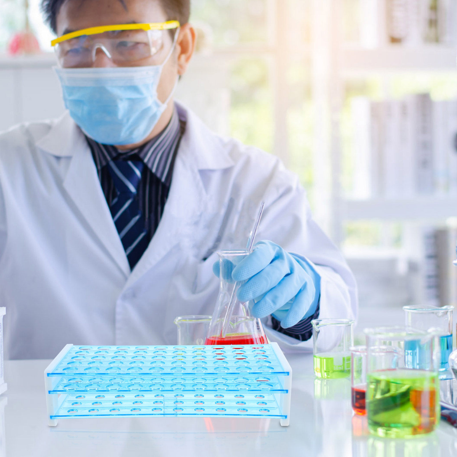 試験管立て 3段式 プラスチック製 15mm試験管用 取り外 - Lab Equipment のレビューと価格