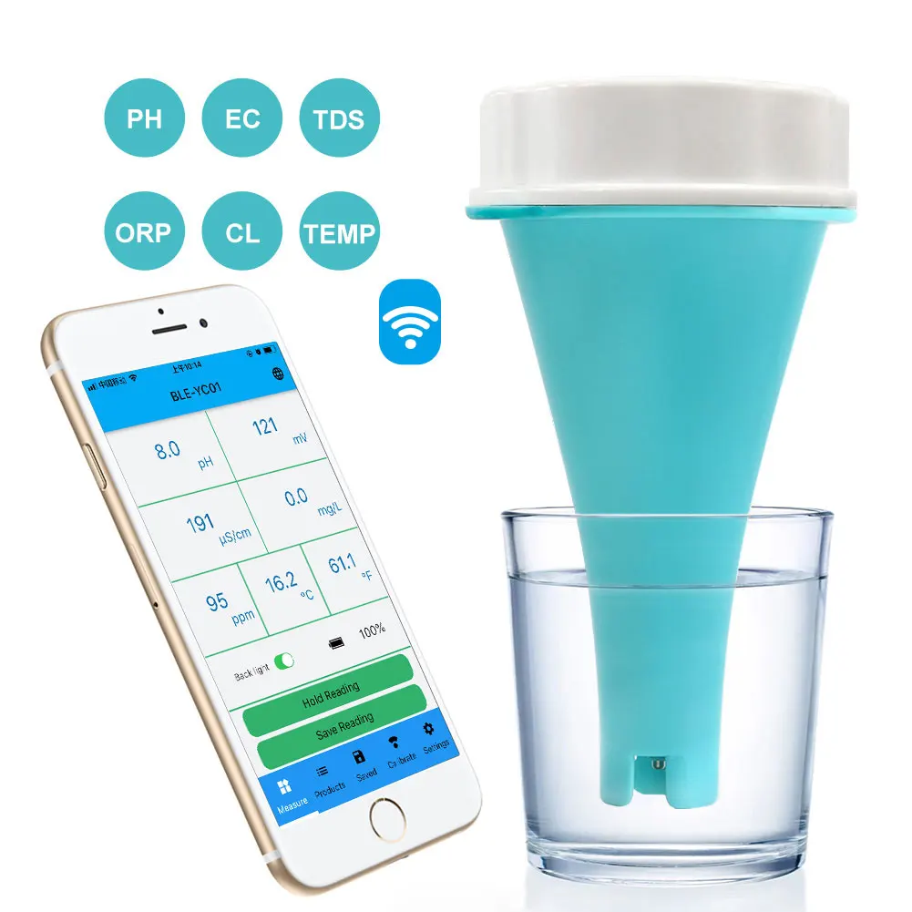 6 in 1 水質検査メーター APP オンラインモニター  - Ph Meter Digital Water Tester のレビューと価格