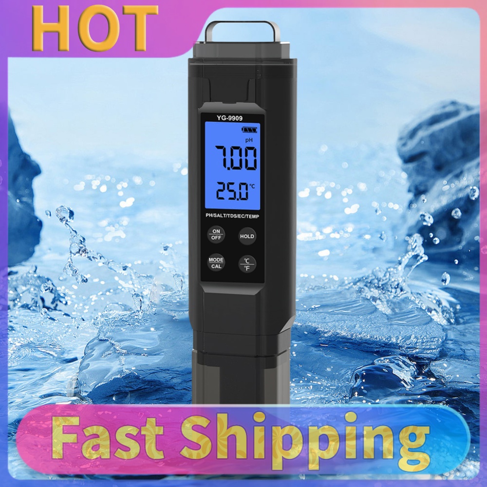 5 in 1デジタル水質測定ペン。塩分濃度、pH、温度、EC - Ph Meter Digital Water Tester のレビューと価格